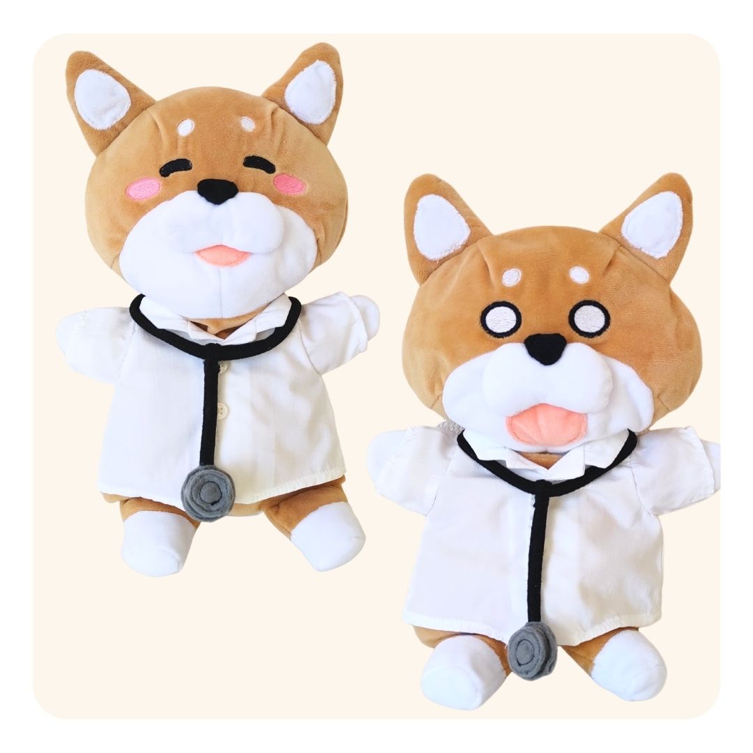 柴犬パペット お医者さんコスチューム